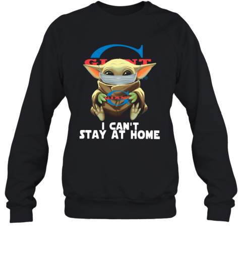 Baby Yoda Face Mask Old Giant Food Can't Stay At Home Sweatshirt
