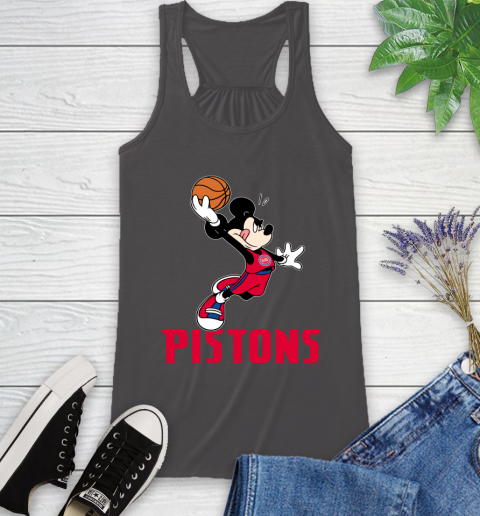 NBA Basketball Detroit Pistons Cheerful Mickey Mouse Shirt Racerback Tank 12