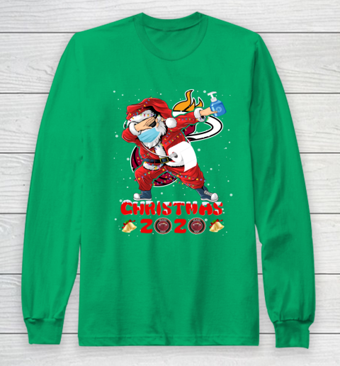 Miami Heat Funny Santa Claus Dabbing Christmas 2020 NBA Long Sleeve T-Shirt 4