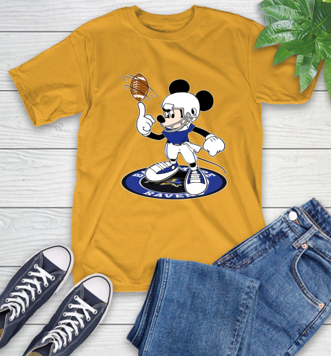 NFL Football Baltimore Ravens Cheerful Mickey Disney Shirt T-Shirt 3