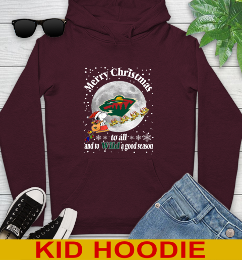 Minnesota Wild Merry Christmas To All And To Wild A Good Season NHL Hockey Sports Youth Hoodie 7