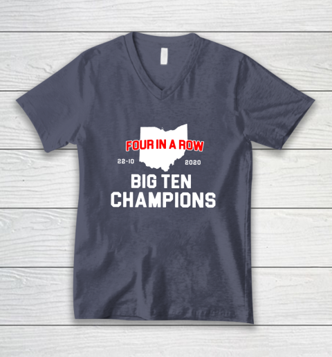 Big Ten Champions Four in a Row 2020 V-Neck T-Shirt 7