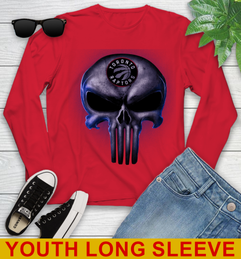 Toronto Raptors NBA Basketball Punisher Skull Sports Youth Long Sleeve 11
