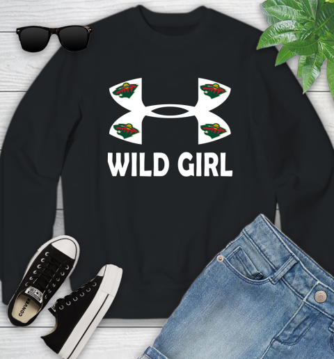 NHL Minnesota Wild Girl Under Armour Hockey Sports Youth Sweatshirt