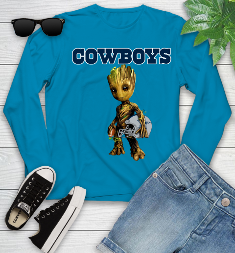 Dallas Cowboys NFL Football Groot Marvel Guardians Of The Galaxy Youth Long Sleeve 7