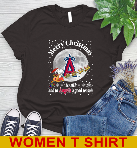 Los Angeles Angels Merry Christmas To All And To Angels A Good Season MLB Baseball Sports Women's T-Shirt 9