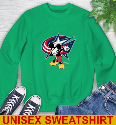 Columbus Blue Jackets NHL Hockey Dabbing Mickey Disney Sports Sweatshirt 6