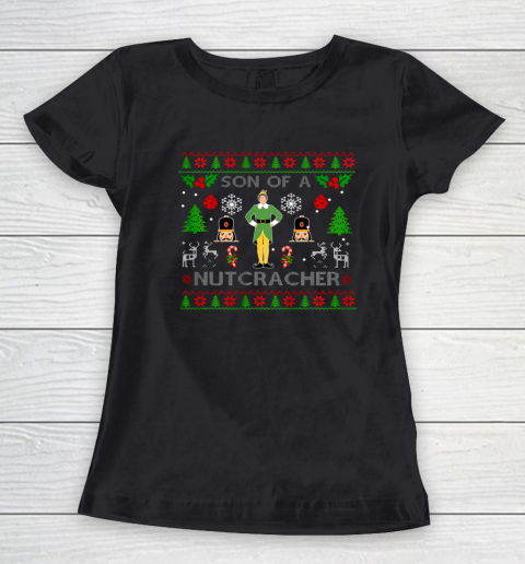 Son of a Nutcracker Ugly Christmas Sweater ELF Squad Xmas Women's T-Shirt