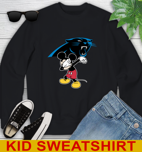 Carolina Panthers NFL Football Dabbing Mickey Disney Sports Youth Sweatshirt 2