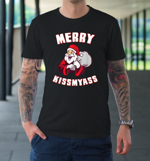 Merry Kissmyass Funny Christmas T-Shirt