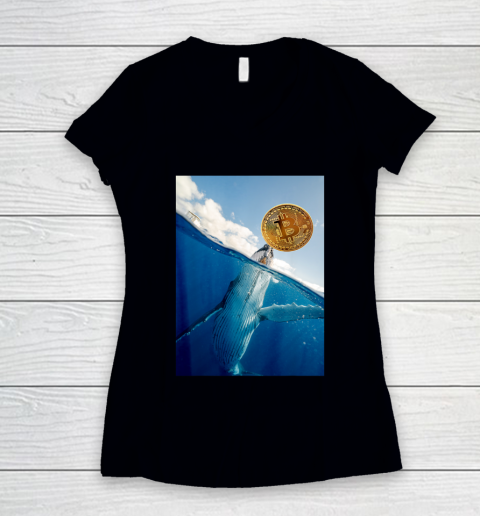 Bitcoin Whale Crypto Women's V-Neck T-Shirt