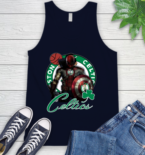 Boston Celtics NBA Basketball Captain America Thor Spider Man Hawkeye Avengers Tank Top 3