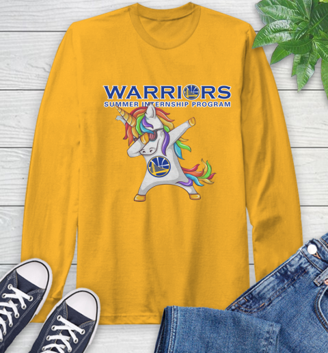 Golden State Warriors NBA Basketball Funny Unicorn Dabbing Sports Long Sleeve T-Shirt 3