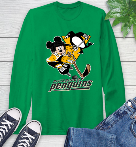 NHL Pittsburgh Penguins Mickey Mouse Disney Hockey T Shirt Long Sleeve T-Shirt 7
