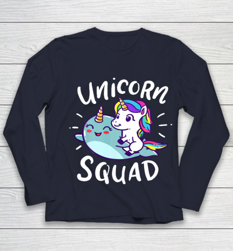 Unicorn Squad Narwhal Funny Cute Birthday Party Present Gift Youth Long Sleeve 2