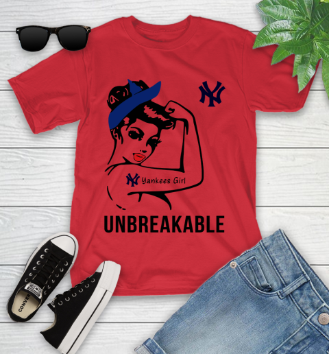 MLB New York Yankees Girl Unbreakable Baseball Sports Youth T-Shirt 8