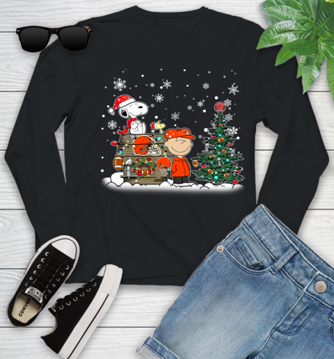 NFL Cleveland Browns Snoopy Charlie Brown Christmas Football Super Bowl Sports Youth Long Sleeve