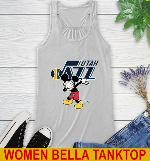 Utah Jazz NBA Basketball Dabbing Mickey Disney Sports Racerback Tank