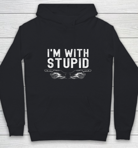 I m With Stupid Funny Easy Halloween Youth Hoodie