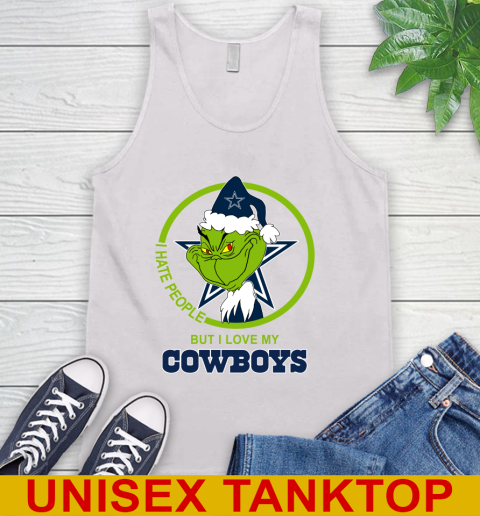 Dallas Cowboys NFL Christmas Grinch I Hate People But I Love My Favorite Football Team Tank Top