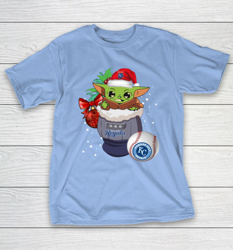 Kansas City Royals Christmas Baby Yoda Star Wars Funny Happy MLB T-Shirt 11
