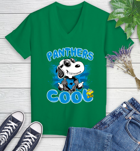 NFL Football Carolina Panthers Cool Snoopy Shirt Women's V-Neck T-Shirt 4