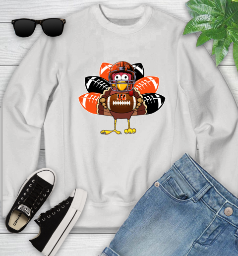 Cincinnati Bengals Turkey Thanksgiving Day Youth Sweatshirt