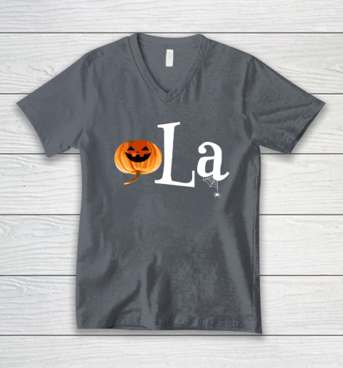 Comma La Funny Kamala Harris Halloween Pumpkin V-Neck T-Shirt 3