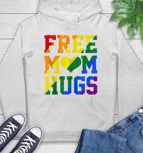 Nurse Shirt Vintage Free Mom Hugs Rainbow Heart LGBT Pride Month 2020 Shirt Hoodie