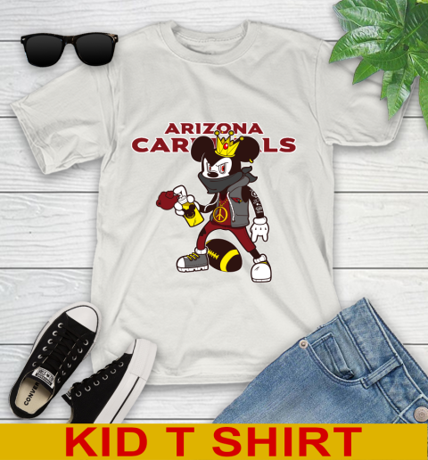 Arizona Cardinals NFL Football Mickey Peace Sign Sports Youth T-Shirt 12