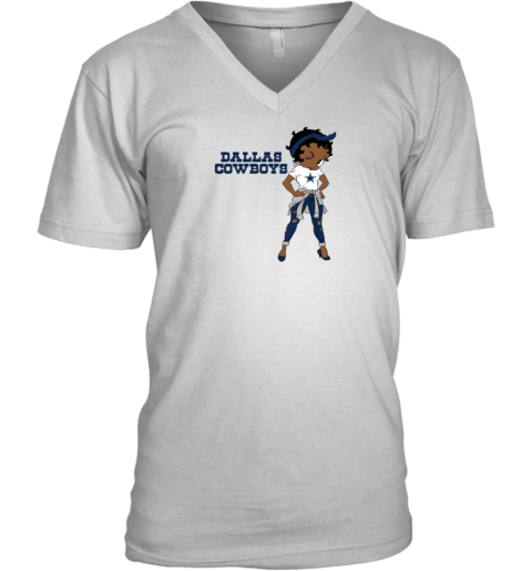 Betty Boop Dallas Cowboys V-Neck T-Shirt