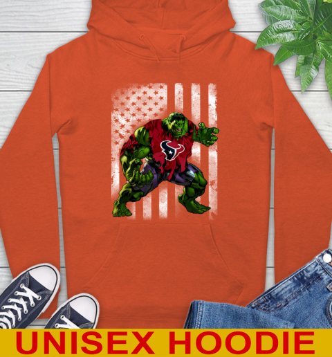 Houston Texans Hulk Marvel Avengers NFL Football American Flag Hoodie 4