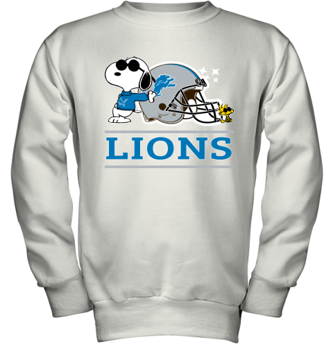 The Detroit Lions Joe Cool And Woodstock Snoopy Mashup Youth Sweatshirt