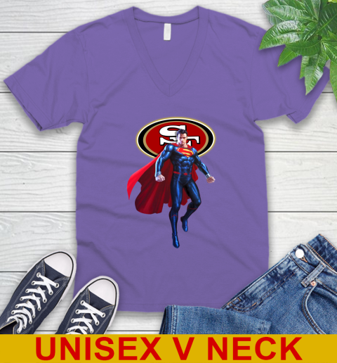 NFL Superman DC Sports Football San Francisco 49ers V-Neck T-Shirt 9
