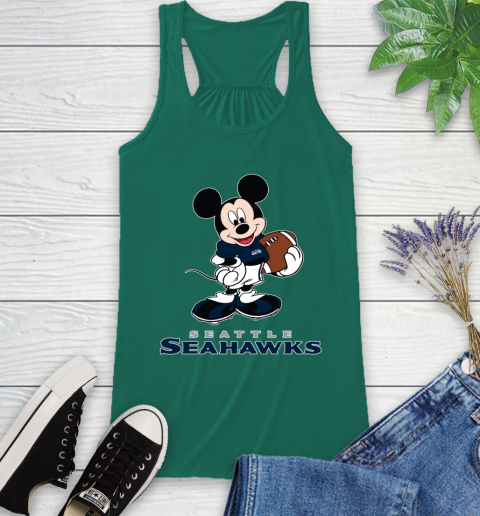 NFL Football Seattle Seahawks Cheerful Mickey Mouse Shirt Racerback Tank 7