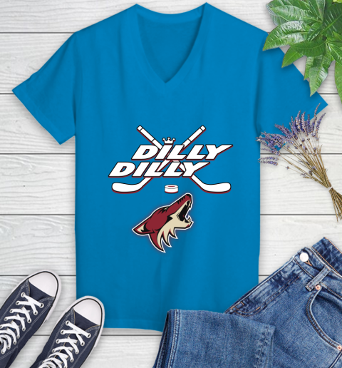 NHL Arizona Coyotes Dilly Dilly Hockey Sports Women's V-Neck T-Shirt 7