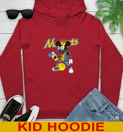 Denver Nuggets NBA Basketball Mickey Peace Sign Sports Youth Hoodie - Image 12