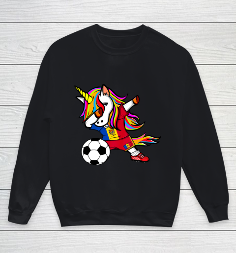 Dabbing Unicorn Moldova Football Moldovan Flag Soccer Youth Sweatshirt