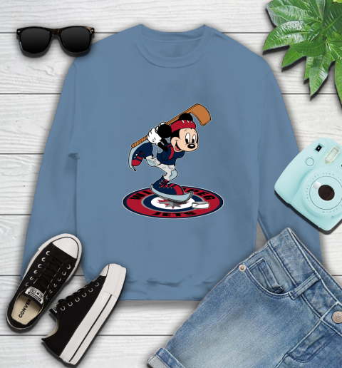 NHL Hockey Winnipeg Jets Cheerful Mickey Disney Shirt Sweatshirt 8