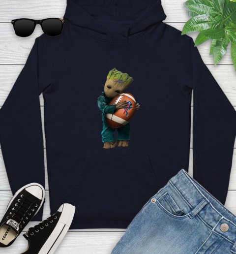 NFL Groot Guardians Of The Galaxy Football Sports Buffalo Bills Youth Hoodie 4