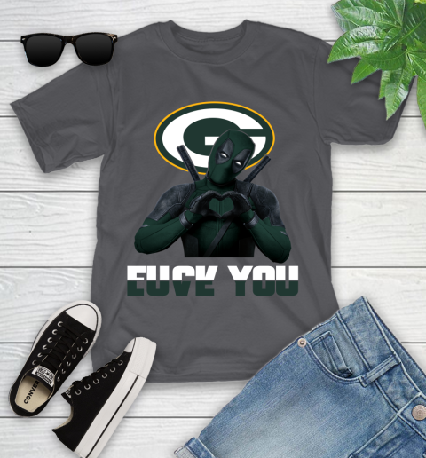NHL Green Bay Packers Deadpool Love You Fuck You Football Sports Youth T-Shirt 6