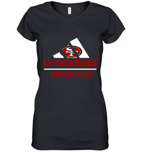 A Badass San Francisco 49ers Mashup Adidas NFL Women's V-Neck T-Shirt