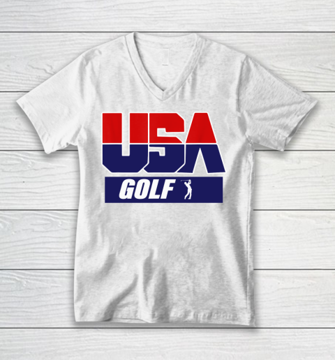 Golf USA TEAM FLAG American olympics Tokyo 2020 2021 Japan olympic Sport V-Neck T-Shirt