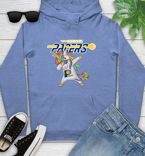 Indiana Pacers NBA Basketball Funny Unicorn Dabbing Sports Youth Hoodie 12