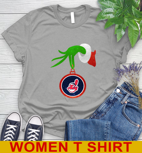 Cleveland Indians Grinch Merry Christmas MLB Baseball Women's T-Shirt 11