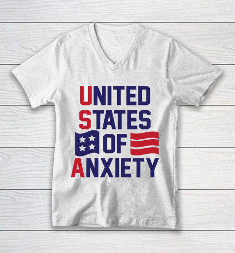 United States Of Anxiety Shirt V-Neck T-Shirt