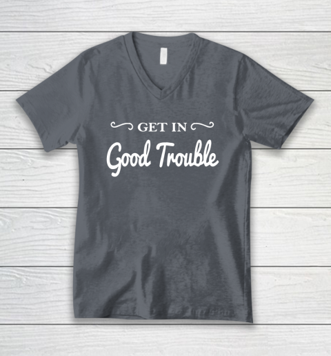 Get in good trouble John Lewis V-Neck T-Shirt 4