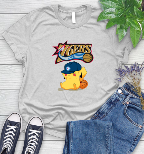 NBA Pikachu Basketball Sports Philadelphia 76ers Women's T-Shirt