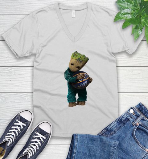 NBA Groot Guardians Of The Galaxy Basketball Sports Utah Jazz V-Neck T-Shirt