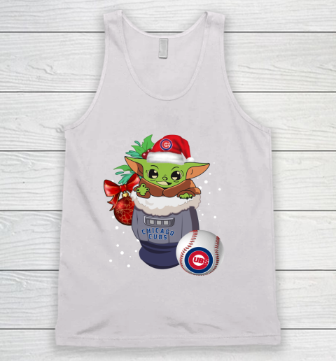 Chicago Cubs Christmas Baby Yoda Star Wars Funny Happy MLB Tank Top 2